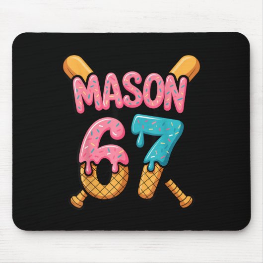 Mason 67 Ice Cream Drip Baseball  Muismat (Voorkant)