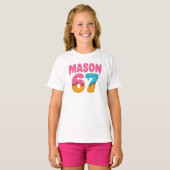 Mason 67 Ice Cream Meme Funny Six Seven Mason ijs T-shirt (Voorkant volledig)