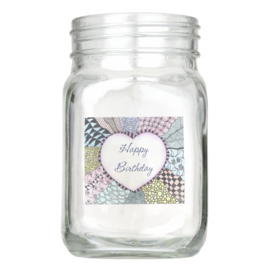 Mason Anniversaire de pot de maçon de vase joyeux (Dos)