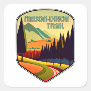 Mason-Dixon Trail Kleuren Vierkante Sticker