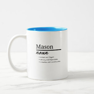 Mason, Garçon Nom Personnalisé Définition Mug