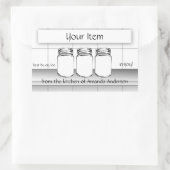 Mason Jar Aangepast Uw Item Moden Product Etikette Rechthoekige Sticker (Tas)