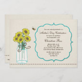 Mason Jar Arrangement Moederdag Uitnodiging (Voorkant / Achterkant)