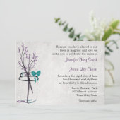 Mason Jar avec des branches violettes Invitations (Debout devant)