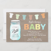 Mason Jar Baby Douche Uitnodigingen (Voorkant)