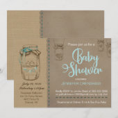 Mason Jar Baby shower Invitation Kaart (Voorkant / Achterkant)