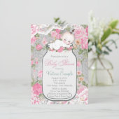 Mason Jar Baby shower Kaart (Staand voorkant)