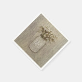 Mason Jar Baby's Breath Rustieke Bruiloft Servetten (Hoek)