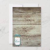 Mason Jar Barn Wood Rustic Wedding Invitations Kaart (Achterkant)