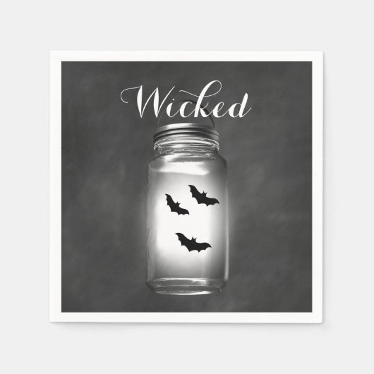 Mason Jar Bats Halloween Napkin Servetten (Voorkant)
