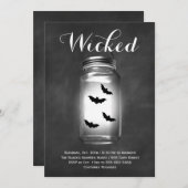 Mason Jar Bats Halloween Uitnodiging (Voorkant / Achterkant)