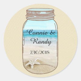 Mason Jar Beach Bruiloft Sticker