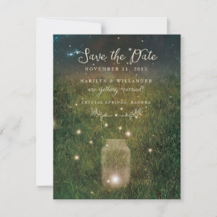 Mason Jar Betoverde Bos Bruiloft Save the Date