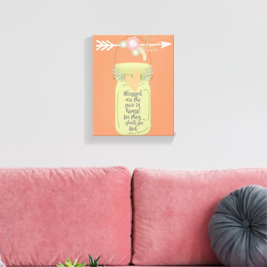 Mason Jar Bijbel Verse Canvas Afdruk (Insitu (Woonkamer))