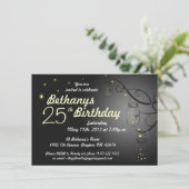 Mason Jar Birthday Invitation in Black Grey Kaart (Staand voorkant)