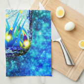 Mason jar bliksem bug gloeiende vuurvliegblauw gee theedoek (Quarter Fold)