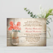  mason jar & bloemen bruiloft uitnodiging (Staand voorkant)