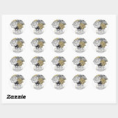Mason Jar Bloemen Rustiek Grijs Goud Bloemen Favor Ronde Sticker (Vel)