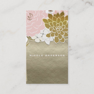 Mason Jar Bloemen Rustieke Bloemen Roze & Goud Chi Visitekaartje