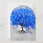 Mason Jar Blue Heart Leaf Tree Grey Waterverf Kaart (Achterkant)