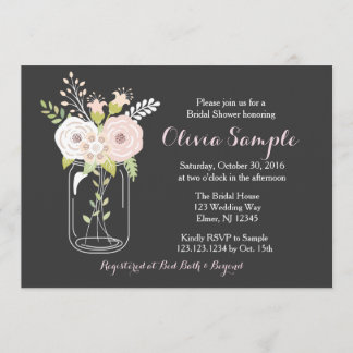 Mason Jar Bridal Shower Kaart