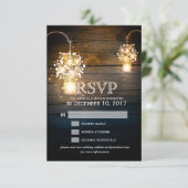 Mason Jar brillant Lights floral carte RSVP (Debout devant)
