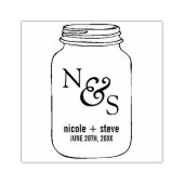 Mason Jar Bruiloft Monogram Rubberstempel (Afrduk)