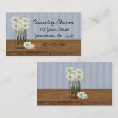 Mason Jar, Carte de visite De Daisies (Devant / Derrière)