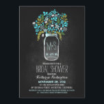 mason jar chalkboard invitation de douche nuptiale<br><div class="desc">Invitations de douche nuptiale en damier moderne avec bocal de mason rempli de différents fleurs sauvages turquoise, marguerites, coeurs d'amour bleu clair et design feuille. Douche nuptiale en damier mignonne et tendance invitation pour douche nuptiale rustique mais moderne. : contactez-moi si vous avez besoin d'aide pour la personnalisation ou si...</div>