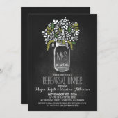mason jar chalkboard répétition dîner invitation (Devant / Derrière)