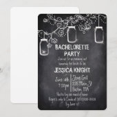 Mason Jar Chalkboard Rustic Bachelorette Party Inv Kaart (Voorkant / Achterkant)