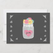 Mason Jar Chalkboard Rustic Bridal Luncheon A01C Kaart (Achterkant)