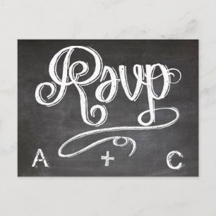 Mason Jar Chalkboard Wedding RSVP Reactie Uitnodiging Briefkaart