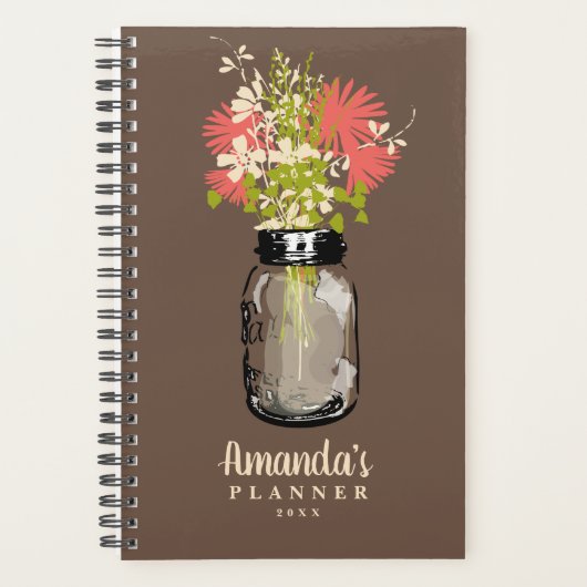 Mason Jar Coral Planner (Voorkant)