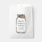 Mason Jar Country Burlap Hearts Dank u bruiloft Bedankzakje (Voorkant)