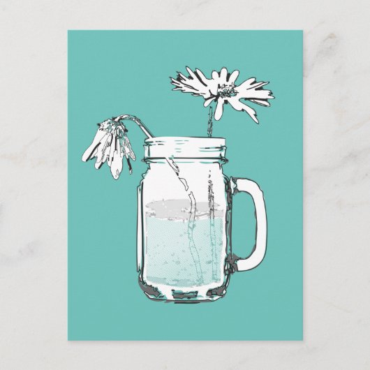 mason jar daisies briefkaart (Voorkant)
