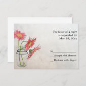 Mason Jar Daisies Cartes RSVP (Devant / Derrière)