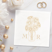 Mason Jar Daisies Monogrammes Initiales Mariage