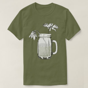 mason jar daisies t-shirt