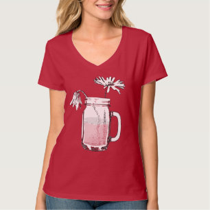 mason jar daisies t-shirt