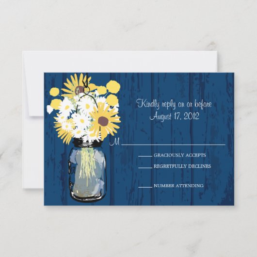 Mason Jar Daisies Zonnebloemen & Billy Balls RSVP (Voorkant)