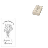 Mason Jar Daisy Flowers Bouquet Bookplate Rubberstempel (Gestempeld)