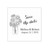 Mason Jar Daisy Flowers Save the Date Wedding Rubberstempel (Afrduk)