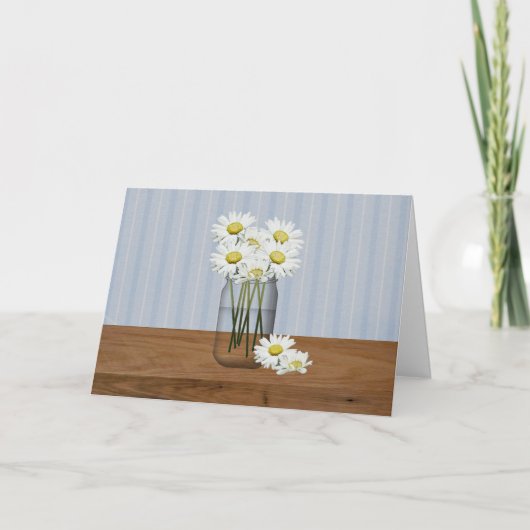 Mason Jar De Daisers Carte D'Anniversaire (Devant)