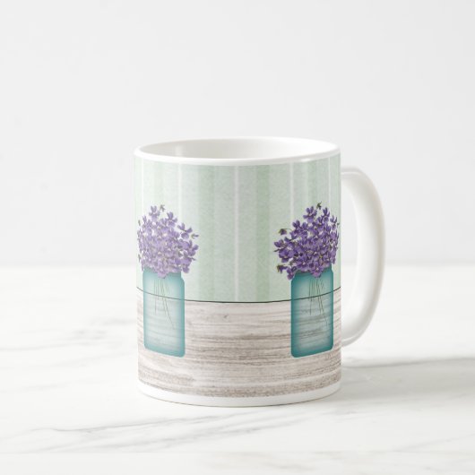 Mason Jar De Violets Mug (Devant droit)