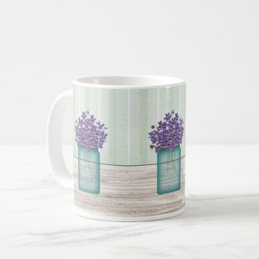 Mason Jar De Violets Mug (Devant gauche)