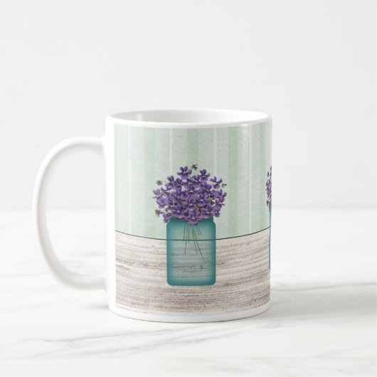 Mason Jar De Violets Mug (Gauche)