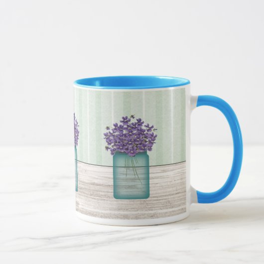 Mason Jar De Violets Mug (Droite)