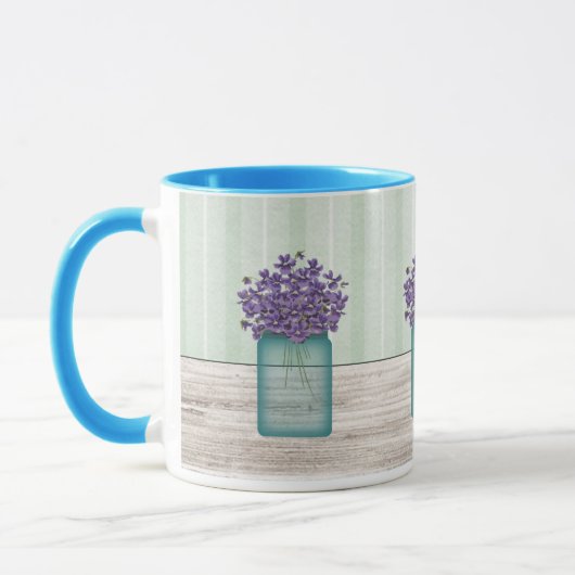 Mason Jar De Violets Mug (Gauche)