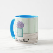 Mason Jar de violettes Mug de la fête des mères (Devant gauche)